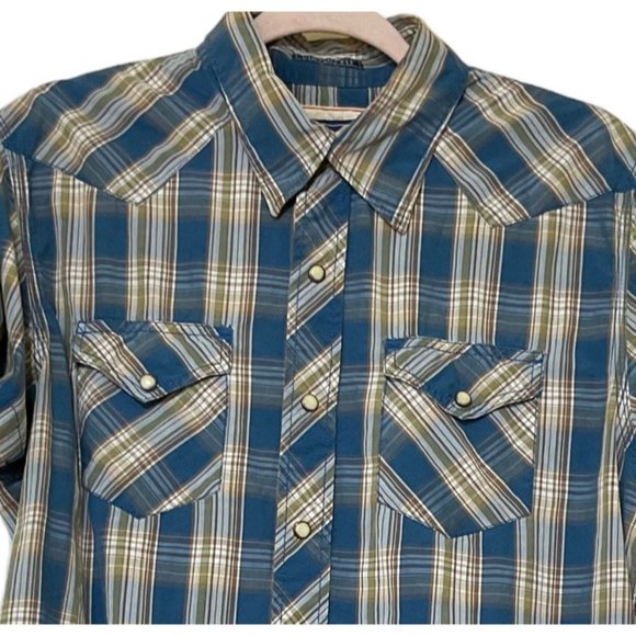 American‎ Eagle Outfitters Mens Pearl Snap Short Sleeve Shirt Size Large Vinyage - Picture 4 of 11